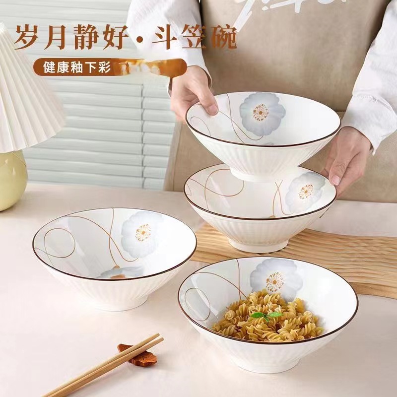 Cubo Tazón Nuevo 2023 hogar de cerámica grande tazón de sopa de fideos ramen tazón engrosado mayor vajilla de sopa