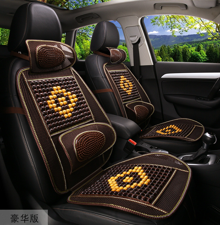 Car seat cushion summer seat cushion wooden bead car cushion truck single piece seat car summer cool cushion breathable and ventilated rear