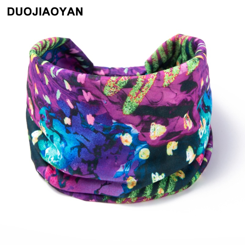 Otoño e Invierno nueva diadema de moda para mujer con estampado bohemio nudo ancho borde elástico pañuelo para la cabeza accesorios para el cabello_voghion.com