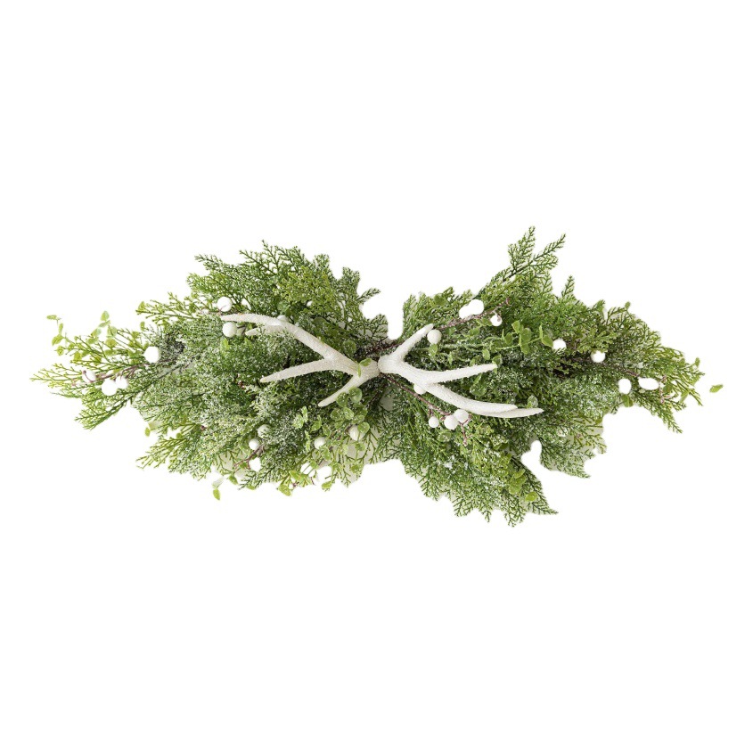 Árbol de Navidad blanco cornisa Garland ratán decoración ins Mori Garland accesorios fotografía planta verde boda ceremonia Decoración