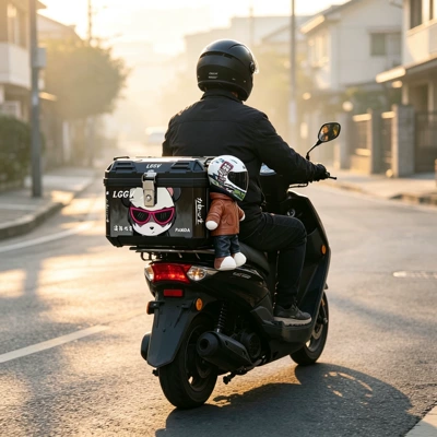 Motorcycle trunk – box - 48l-black-and-gray-bear-transformation-doll-top-tier-edition-gray-bear-318-helmet-inner-lining-backrest-base-installation-kit
