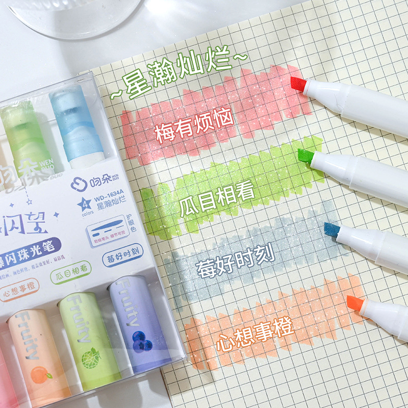 Nuevo flash de alto valor de los estudiantes de alto valor de la cara cuentas de mano color pintura marca trazos clave para hacer papelería de lápiz