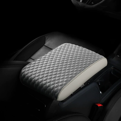 foam leather booster cushion universal – Armrest box - ice-silk-armrest-box-light-gray
