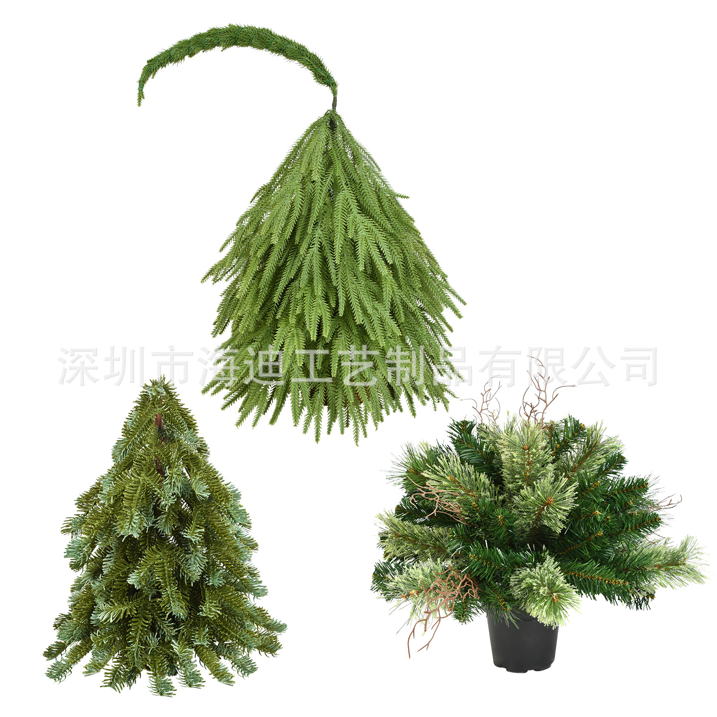 Navidad nuevo PE cuello inclinado árbol de Navidad simulación de escritorio ornamentos bonsai decoración árbol
