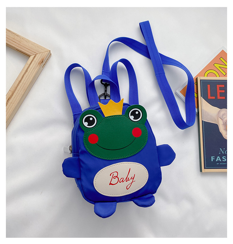 Kindergarten schoolbag for children, boys and girls, 1-3-5 years old, anti-wandering rope, cute frog, double-shoulder baby small backpack undefined