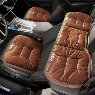 for Audi A6L/A7L/A4L/Q5L/Q3/Q6/Q4/A8, Seat cushion, seat cover - flannel-chestnut-brown-audi-three-piece-set