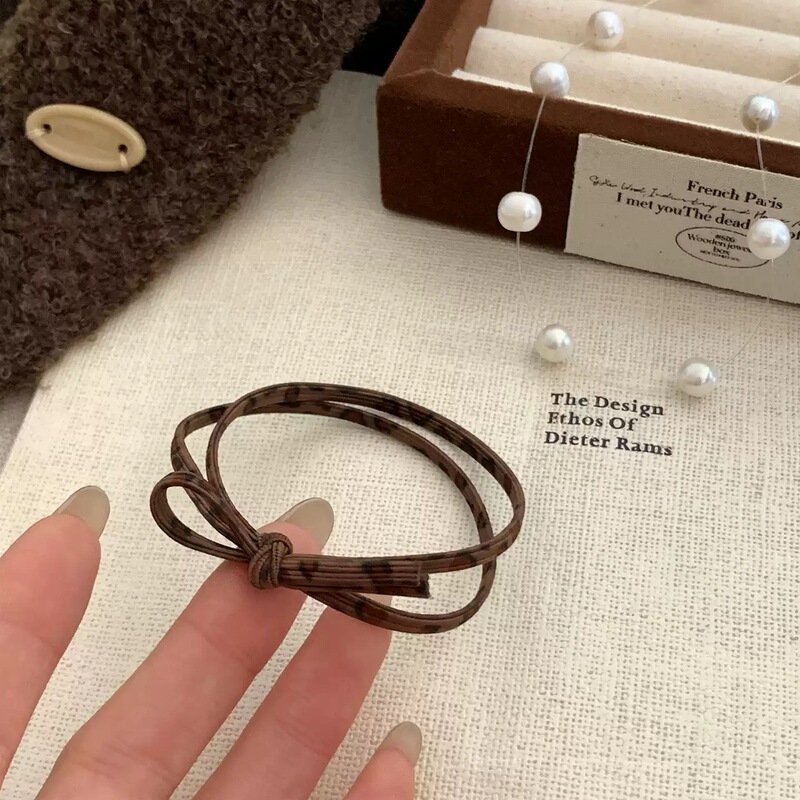 韩系基础款简约豹纹蝴蝶结高弹力组合装发绳女低马尾头绳皮筋发饰|undefined