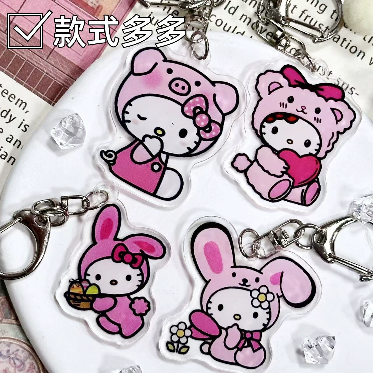 Hello Kitty, японский мультяшный брелок, аксессуар для любимых, подвеска, простой и элегантный дизайн