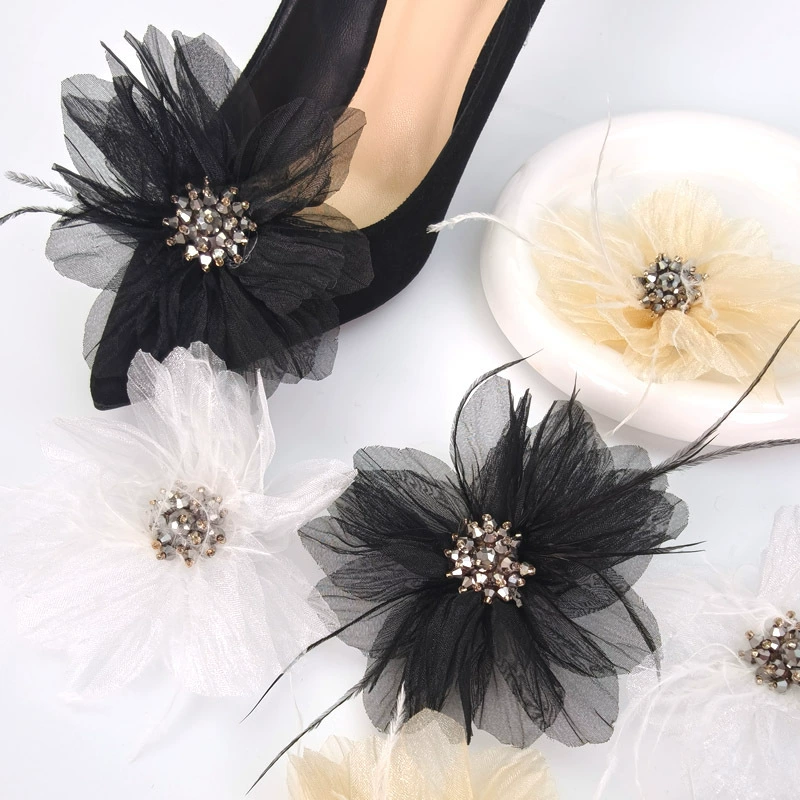 Сетчатые черные декоративные клипсы для обуви, для туфель на высоком каблуке, аксессуары для самостоятельного изготовления, женские модные съемные пряжки для обуви, универсальный новый стиль