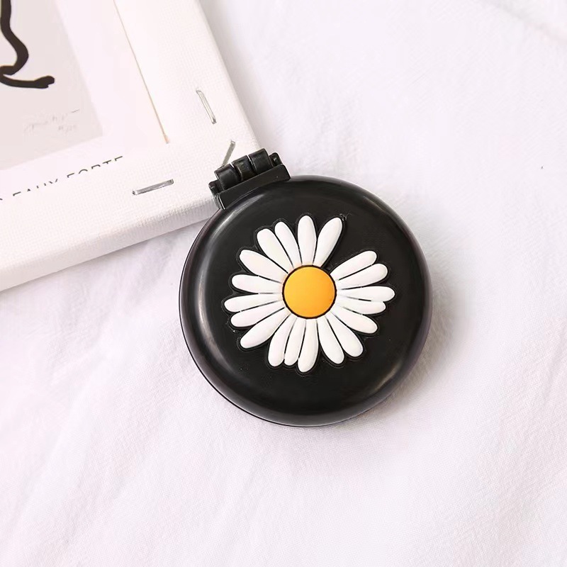 Lindo pequeño espejo portátil mini cojín de aire peine chica plegable bolsa de aire peine de masaje peine espejo integrado