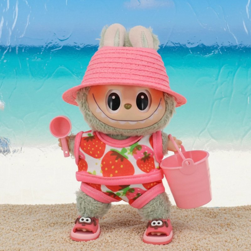 Beach Toys Mini Bucket Shovel Hat Suitable for 17cm Labu Doll Blind Box First and Second Generation Universal Beach Toys Mini Bucket Shovel Hat Suitable for 17cm Labu Doll Blind Box First and Second Generation Universal