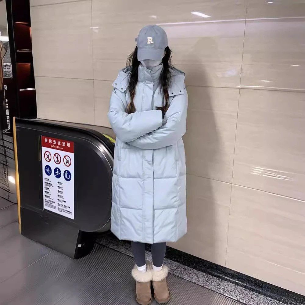 Comercio exterior ropa de algodón larga para mujeres 2025 invierno estilo coreano suelto ocio con sombrero grueso abrigo de algodón sobre la rodilla image 8