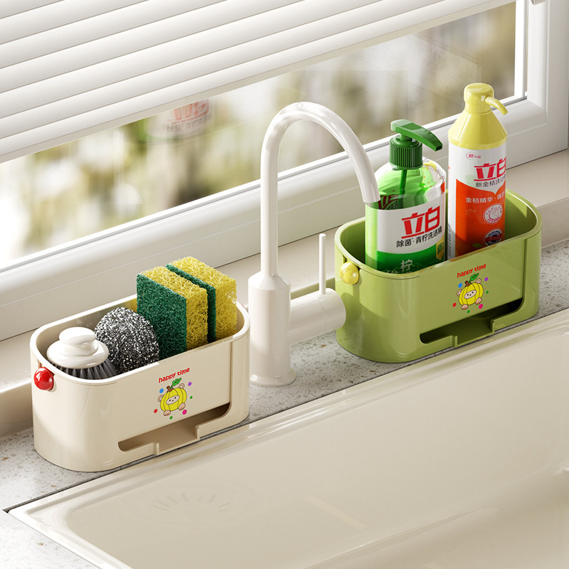 キッチン排水ラックスポンジ雑巾排水ラックシンクボウルラックカウンタートップ大容量雑巾食器洗い収納ラック|undefined
