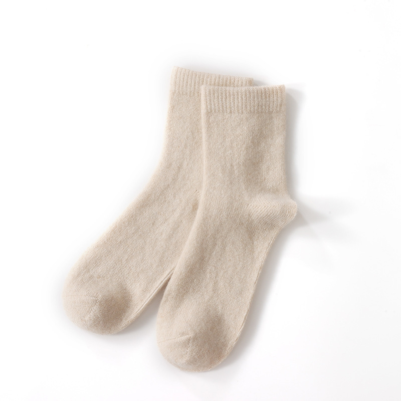 Cashmere Socks Autumn and Winter Unisex Warm Socks Deodorant Sweat-Absorbent Non-Stinky Feet Mid-Calf Socks Thickeneded Knitted Socks