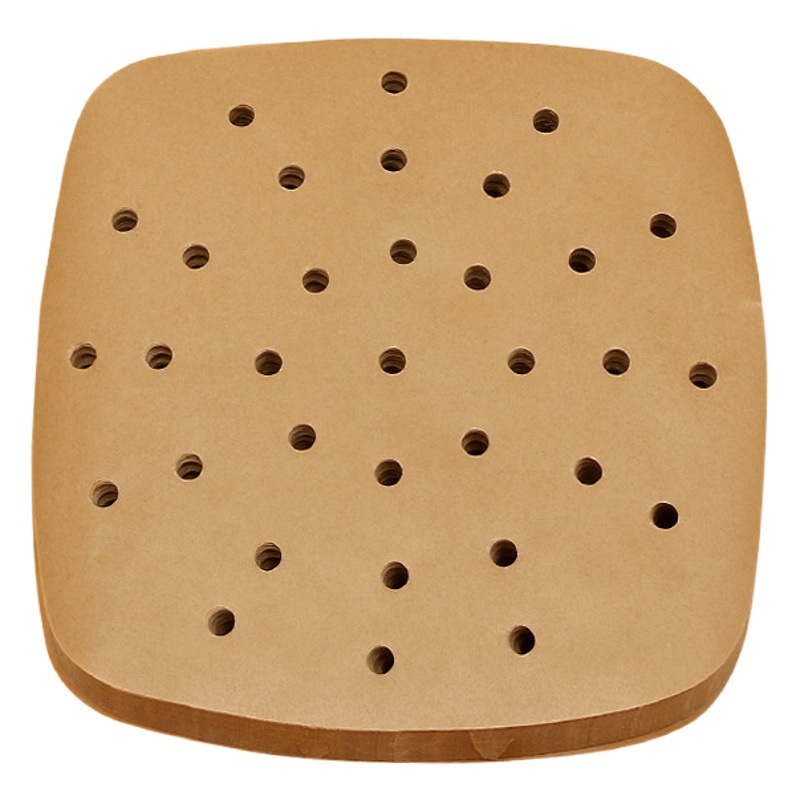 En stock PAPEL DE freidora de aire transfronterizo papel de vapor de color natural grado alimenticio hogar papel Kraft papel desechable para hornear papel de aceite