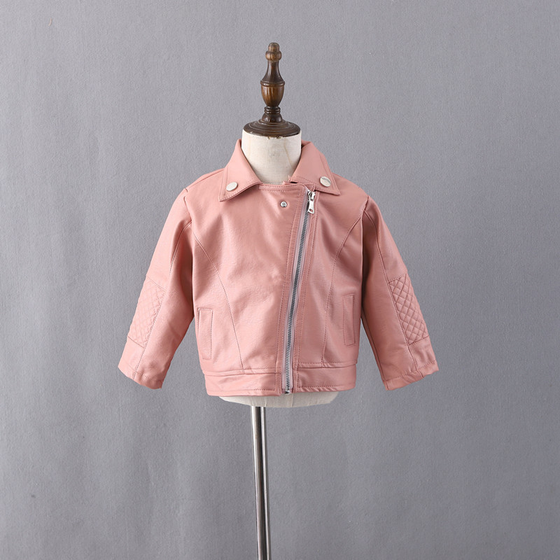 Fashion Solid Color Pu Girls Outerwear display picture 1