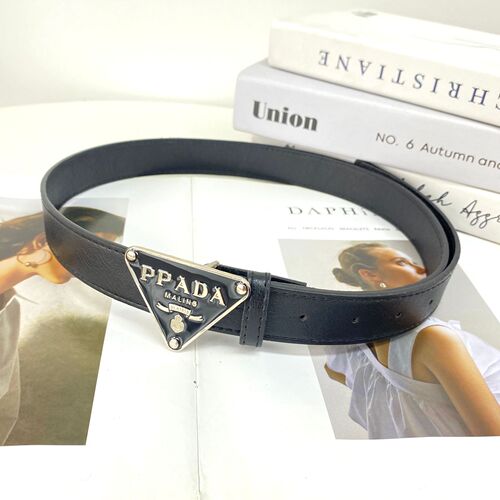 New fashion trend luxury style black triangle letter buckle women's belt accessories jeans suit pants leather belt 