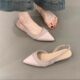 Gentle Fairy Wedge Shoes 2025 New French Elegant Suede Pointed Shallow Mouth Empty Commuter Shoes