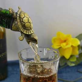 海龟倒酒器倒酒嘴 金属酒塞用具引酒器红酒洋酒个性酒具