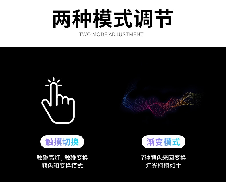 Car atmosphere light touch light car interior decoration wiring-free tail box induction car reading LED modified light
