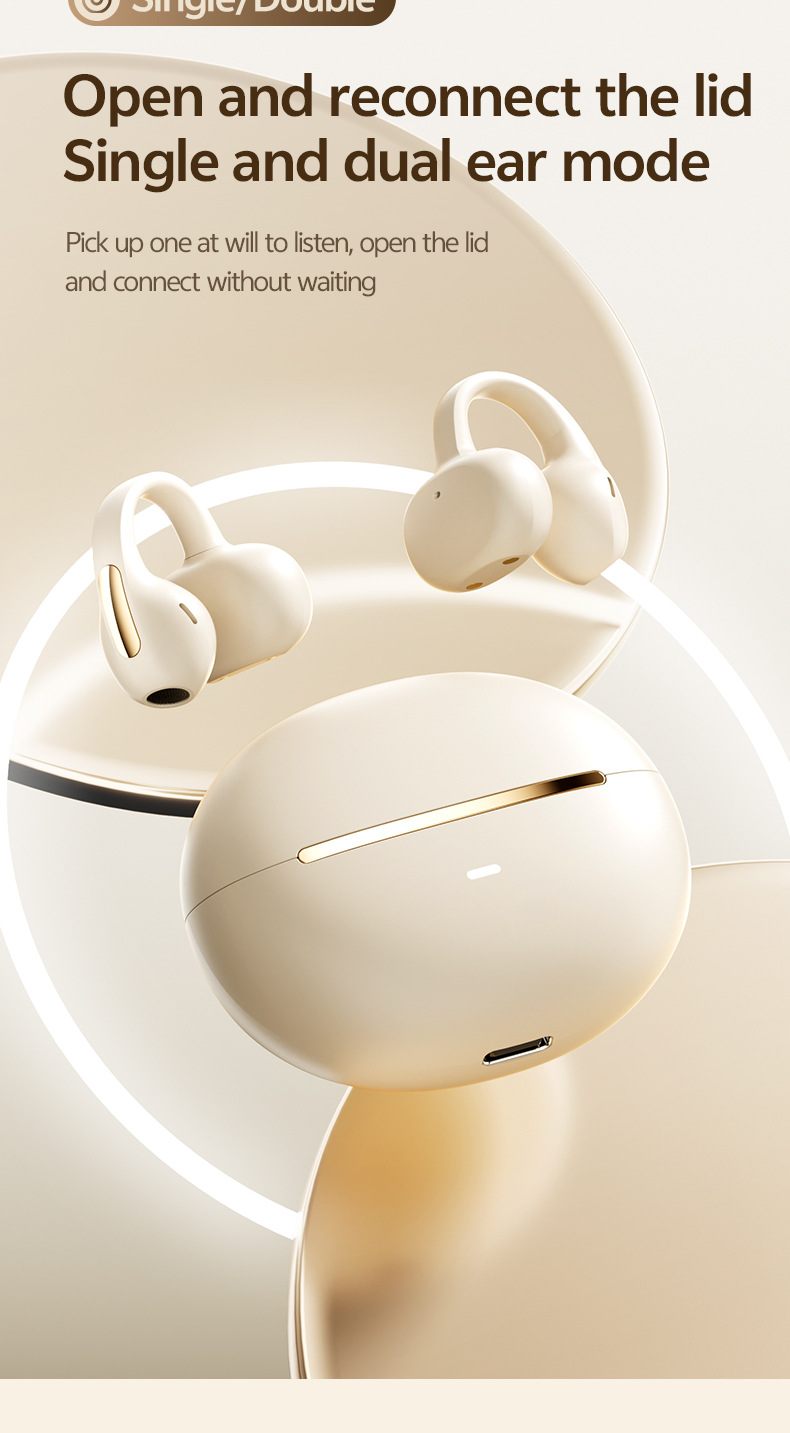 New 2025 OWS Open-Ear Earbuds – High-Fidelity, Smart AI Translation & Ear Clip Design_voghion.com