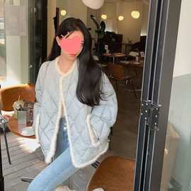 菱格羽绒棉服女冬季设计感小众轻薄棉衣新款2024爆款高级感短外套