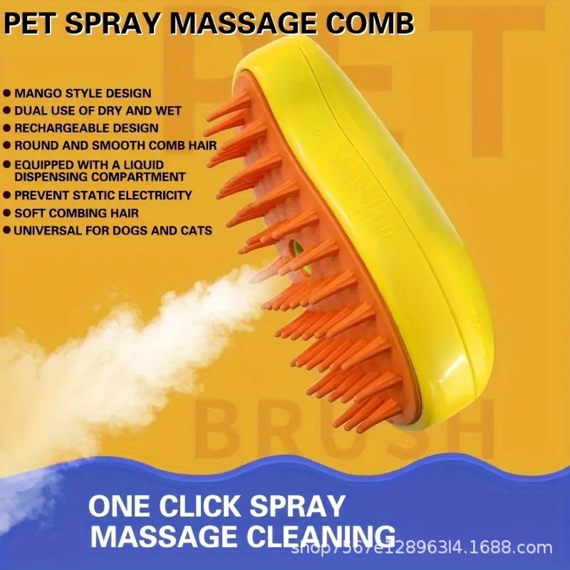 Pulverizador de cepillo para mascotas para gatos y perros para eliminar el cabello flotante pein de baño cepillo de pulverización para mascotas limpiador pein antipillo volador aguja pein de masaje
