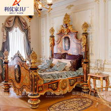 意大利风格双人床欧式实木雕花别墅主卧床豪华皇帝床皇室宫廷婚床