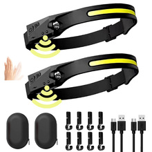 户外头灯长续航锂电硅胶感应头戴式头灯野外强光照明钓鱼灯夜钓灯