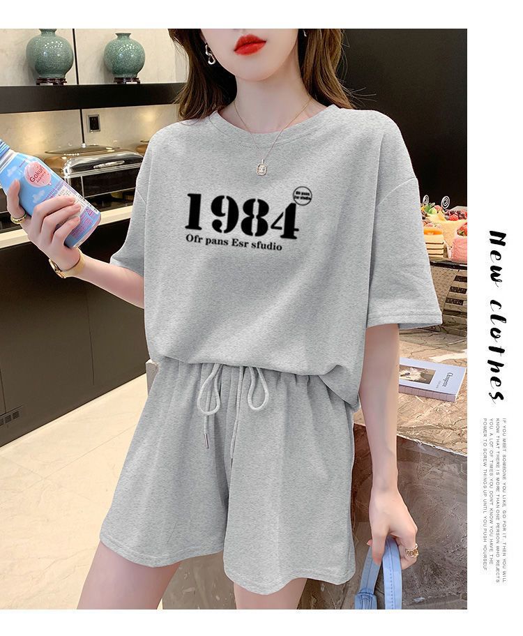 Women' Summer 2026 New Fahion Looe Korean Style Hooded Short Sleeve Sweathirt Caual Two-Piece Set With Sport_ecoleips.com