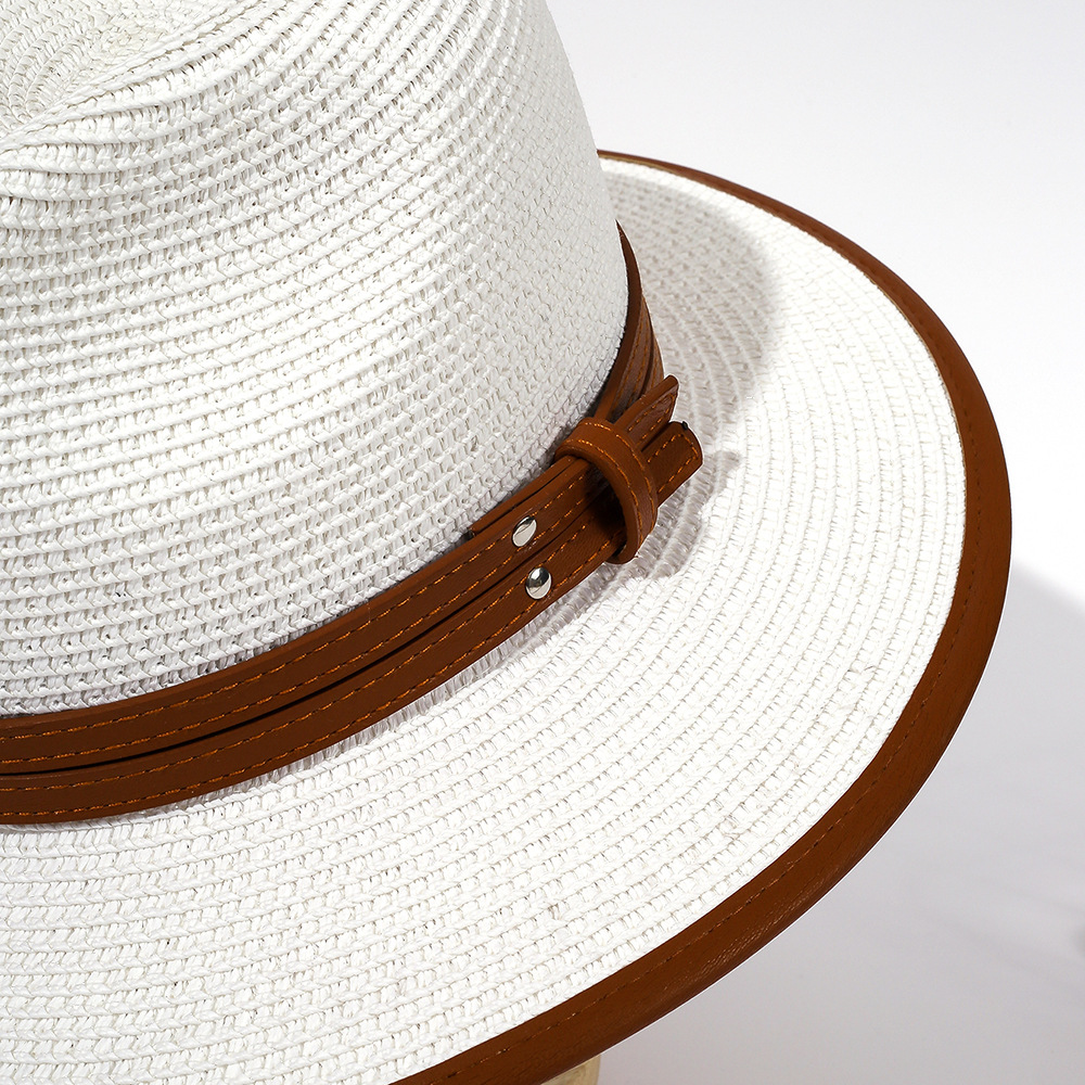 Nuevo sombrero de paja sombrero superior de playa al aire libre de las mujeres protección solar parasol sombrero Jazz