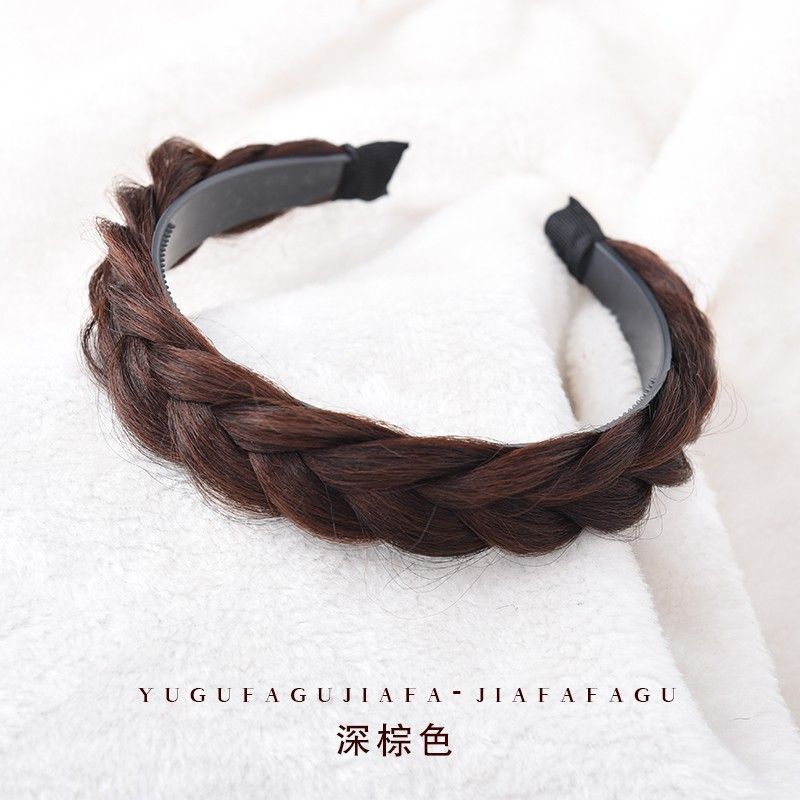 Peluca banda de pelo Peluca de cabeza femenina integrada parche para el cabello artefacto de reemplazo de cabello frente natural que cubre cabello blanco Twist trenza media cabeza cubierta