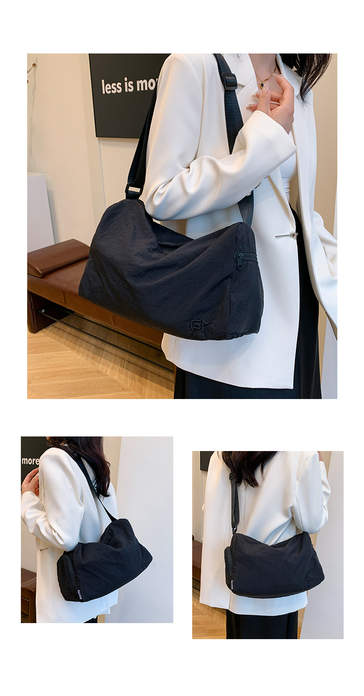 Crossbody tote bag, Korean style Instagram niche design women's bag, nylon fabric canvas bag, fashionable, casual and artistic single-shoulder bag undefined