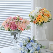 单支假花玫瑰花花束塑料花小把束装饰花插花卉干花绢花球菊蓝其他