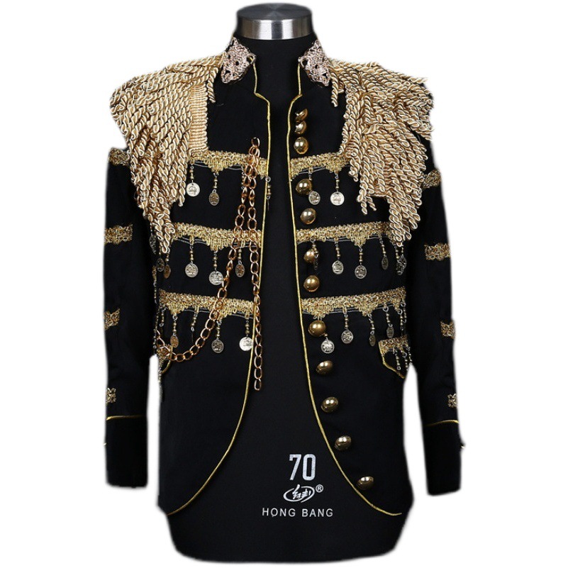 Traje de corte colgante dominante de los hombres de estilo coreano al por mayor transfronterizo Europeo y americano colgante borla República de China Presidente uniforme militar traje
