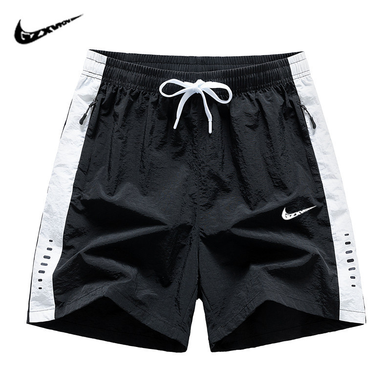 Cross-Border Ice Silk Shorts for Men, Summer Trendy Thin Breathable Quick-Dry Pants, Men's Sports Loose Casual Beach Shorts