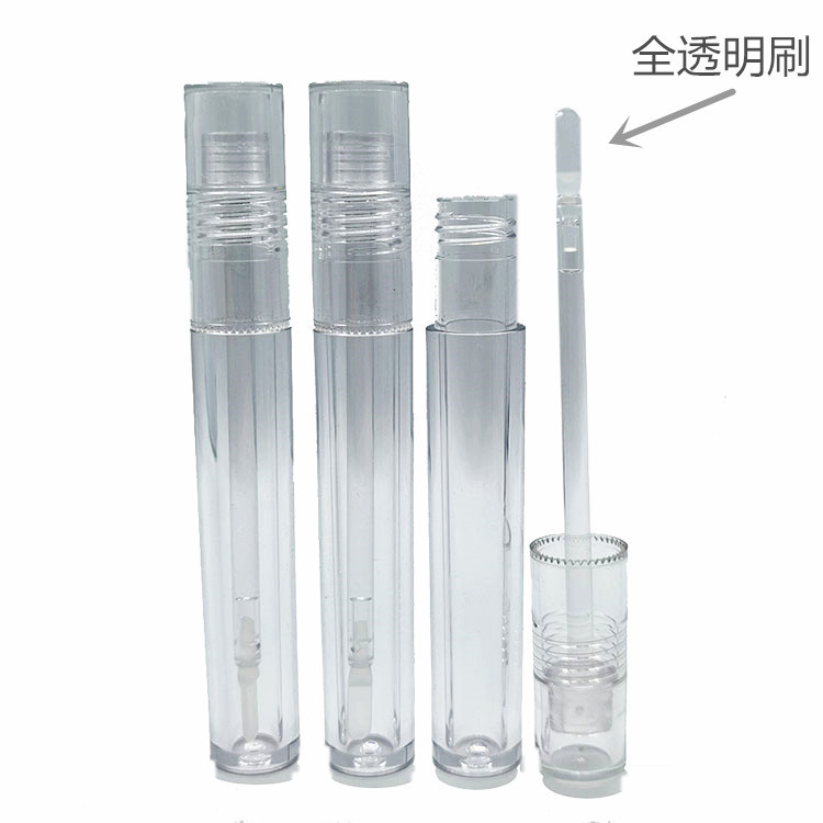 50支起印刷！现货 5ml整体全透明唇釉管 新品热卖唇彩瓶 圆形唇管