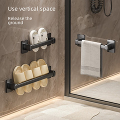 No Hole Bathroom Hotel Dormitory Shoe Rack Drainage Shelf Door Back Wall Hanging Storage Slippers Rack Wall Mounted Luxury 