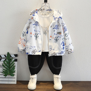 Children's Clothing Boys' Summer Breathable Sunscreen Jacket 2024 New Style Little Boy's Summer Baby Thin Sunscreen Clothing