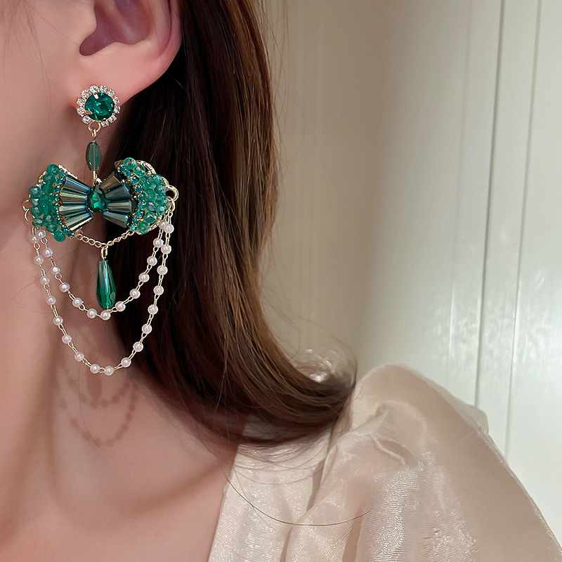 Fashion Heart Shape Flower Butterfly Alloy Inlay Artificial Crystal Zircon Earrings