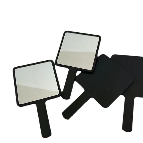 Korean ins style simple handle mirror high-end convenient makeup mirror girly heart small mirror handheld makeup mirror