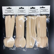 生产加工一次性木勺子木质刀叉冰淇淋西餐叉刀甜品勺