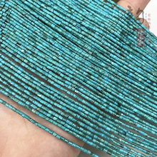 天然原矿湖北绿松石圆管半成品 diy手链锁骨项链直切桶珠散珠配饰