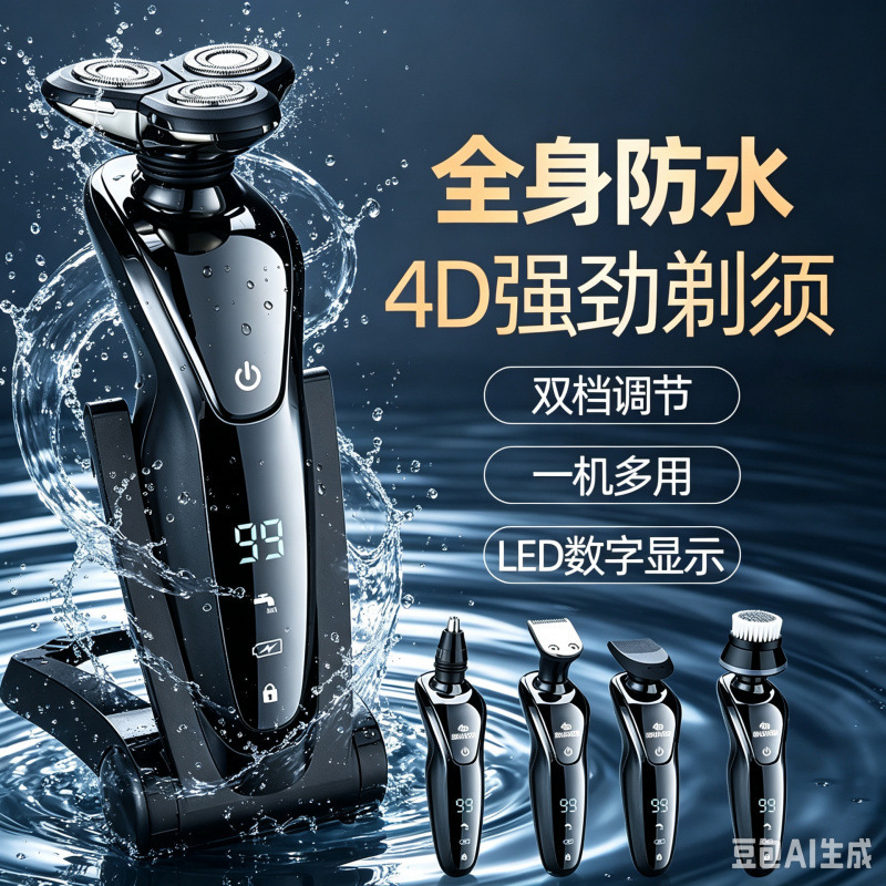 German Philips electric shaver with floating triple blades, rechargeable, fully washable, men's razor, wholesale supply German Philips electric shaver with floating triple blades, rechargeable, fully washable, men's razor, wholesale supply