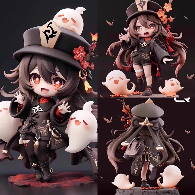 Qバージョンフィギュア小さなクルミ原神絶妙な顔彫刻モデル二次元装飾品ゲーム周辺機器おもちゃシャーシかわいい|undefined