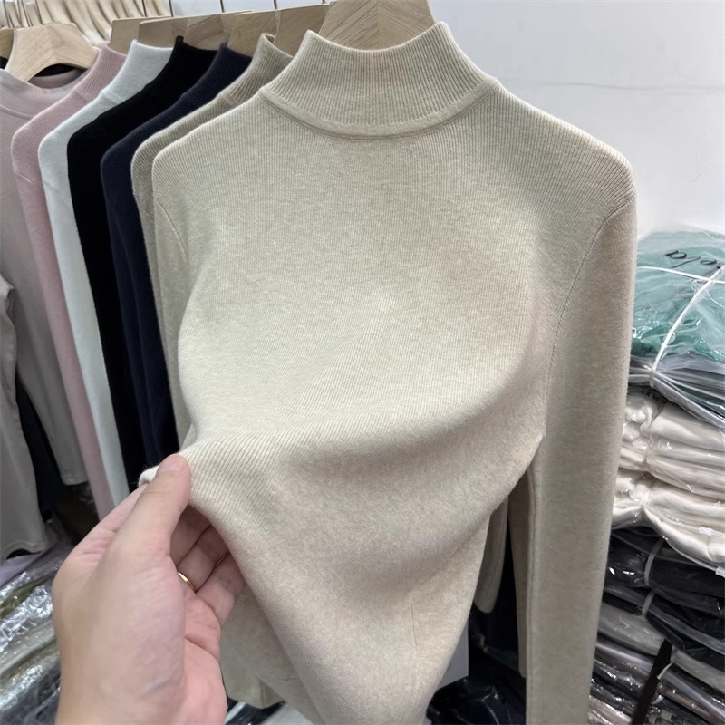 210g Weight Long Sleeve Sleeve Length Pullovers Placket Type Polyester Fabric Type Regular Top Length Sweater Tops Type Daily Occasion High Neck Neckline Slim Fit Type Stripe Pattern Winter, Autumn Season Women's Gender Elegant Style Wholesale Women's Elegant Stripe Long Sleeve Sweaters & Cardigans 10