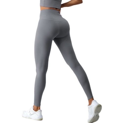 Yungan's new European and American cross-border yoga pants for women, nude high-waisted butt-lifting, tight-fitting, no-embarrassing-line fitness pants