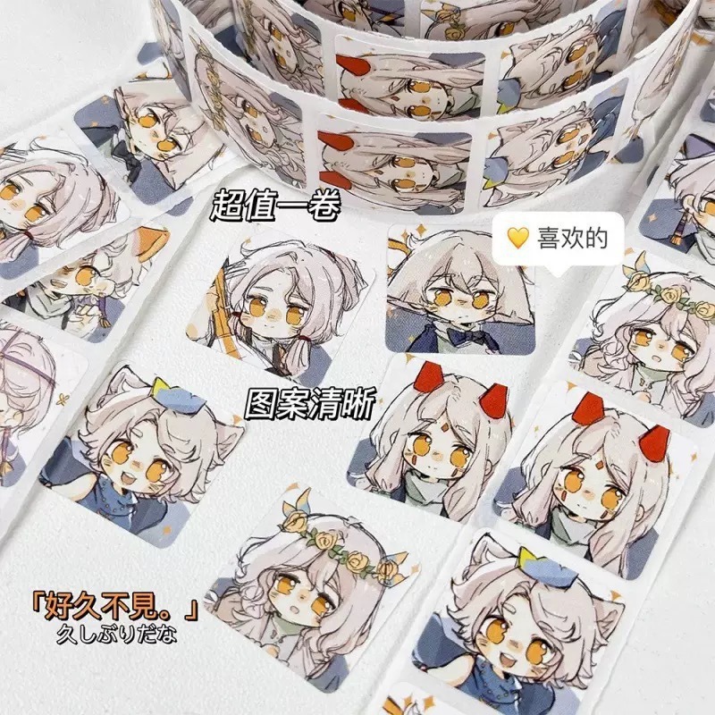500枚の漫画ミックスアンドマッチロールステッカー、クレヨンしんちゃん、見栄えの良い学生向け粘着式ハンドブック装飾シーリングステッカー|undefined
