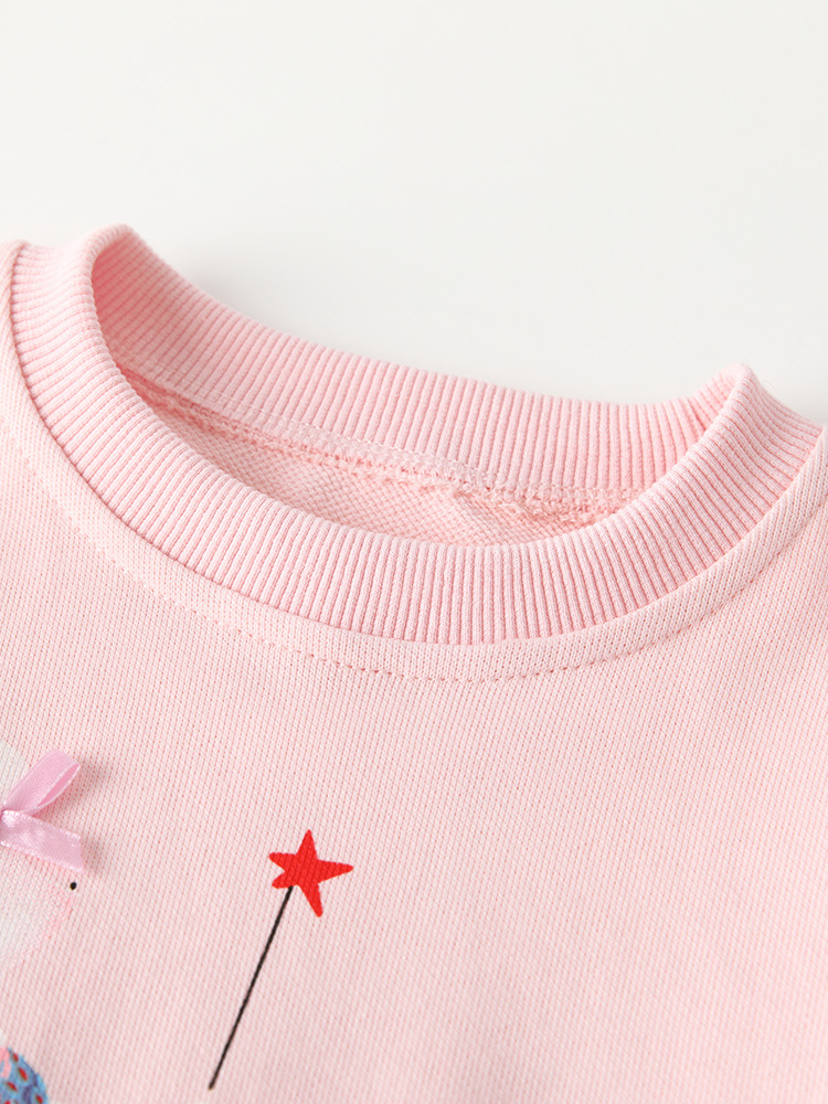Cross-border malwee camiseta de niñas otoño y invierno nuevo estilo europeo y americano de niños de media edad cuello redondo mangas largas invierno vestido de princesa