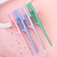 ポケットサイズのマカロンカラーの女の子向け尖尾コーム、女性用家庭用スタイリング用プラスチック製ヘアコーム、髪の保護用